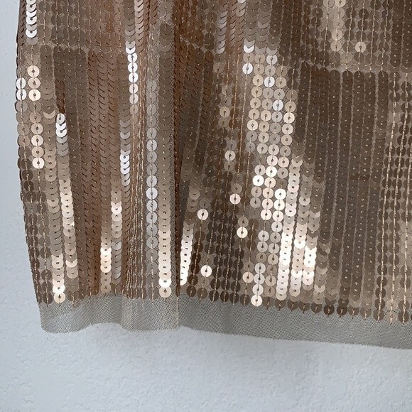 NWT Lane Bryant Champagne Gold Sequin Mesh Modal Short Sleeve Top Plus Sz 18/20 - Picture 5 of 7